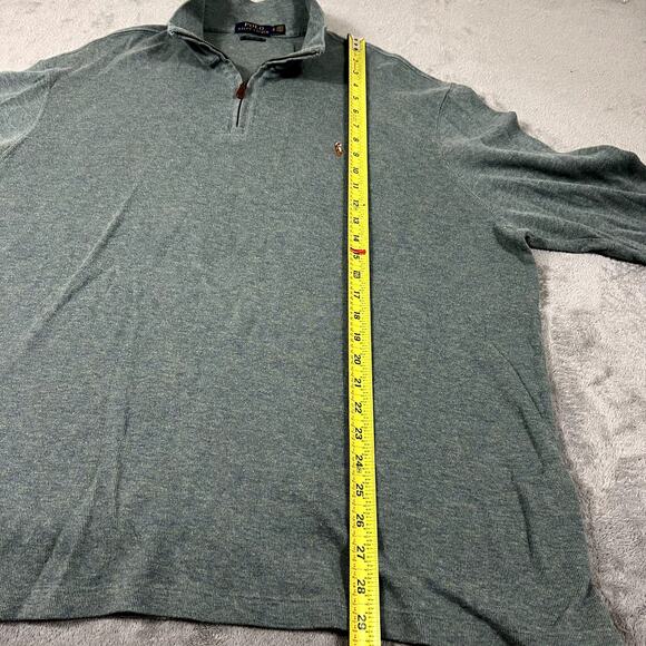 Polo Ralph Lauren Gray Quarter Zip Estate Rib Sweater Men's XL Preppy - Picture 8 of 9